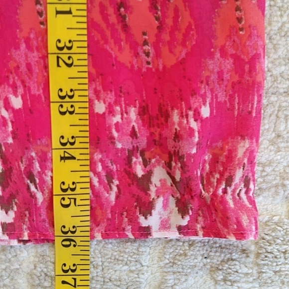 Dressbarn Lined Low Back Dress 12 Petite Coral Tangerine Pink Orange - Picture 16 of 16